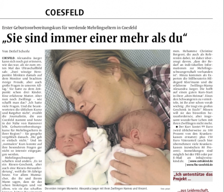 Read more about the article … die Geburt von Zwillingen